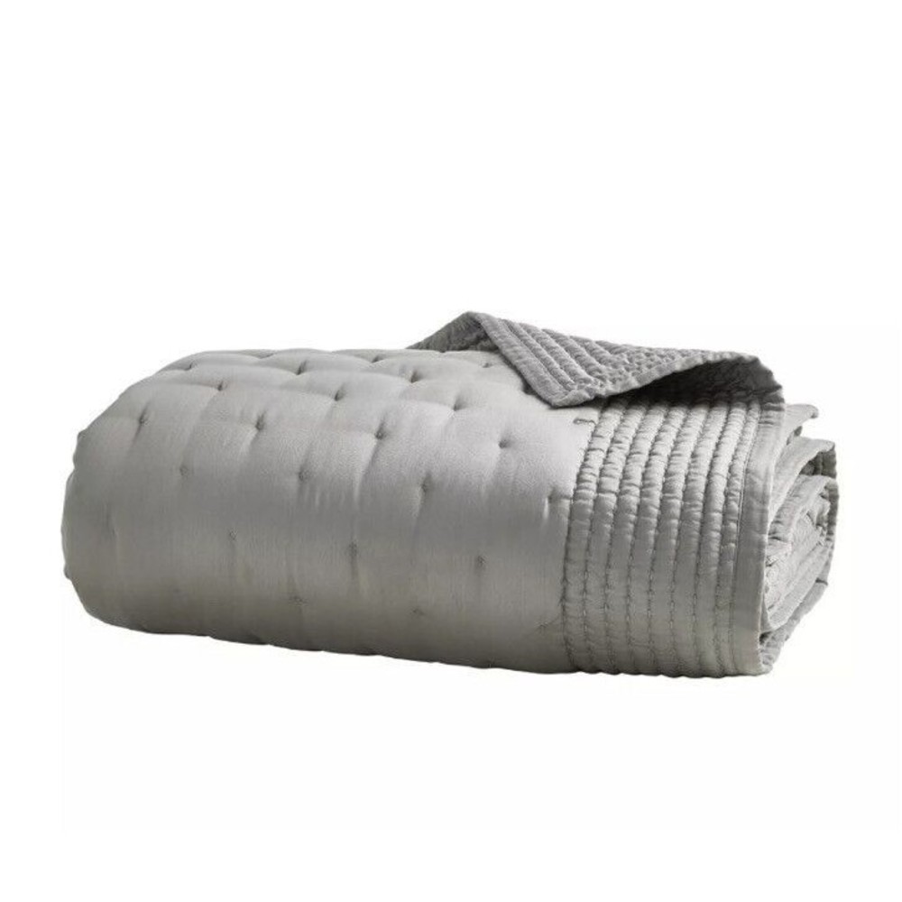 Donna Karan King Essential Lyocell-Silk Blend Platinum Quilt , $855